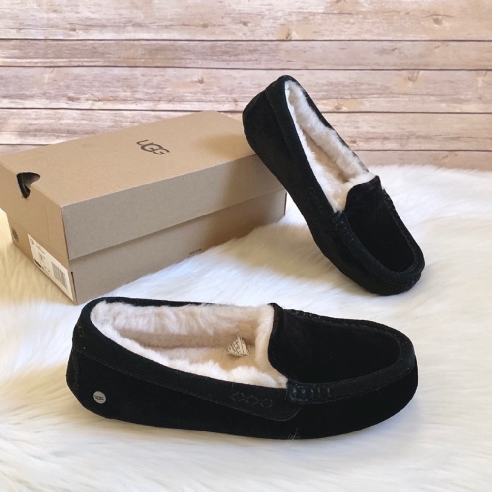 UGG Black Ansley Velvet Outdoor/Indoor Slippers